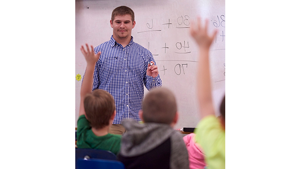 teacher in math class