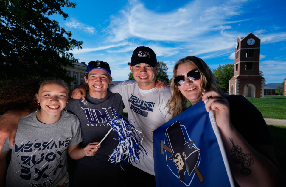 A picture of students showing school spirit.